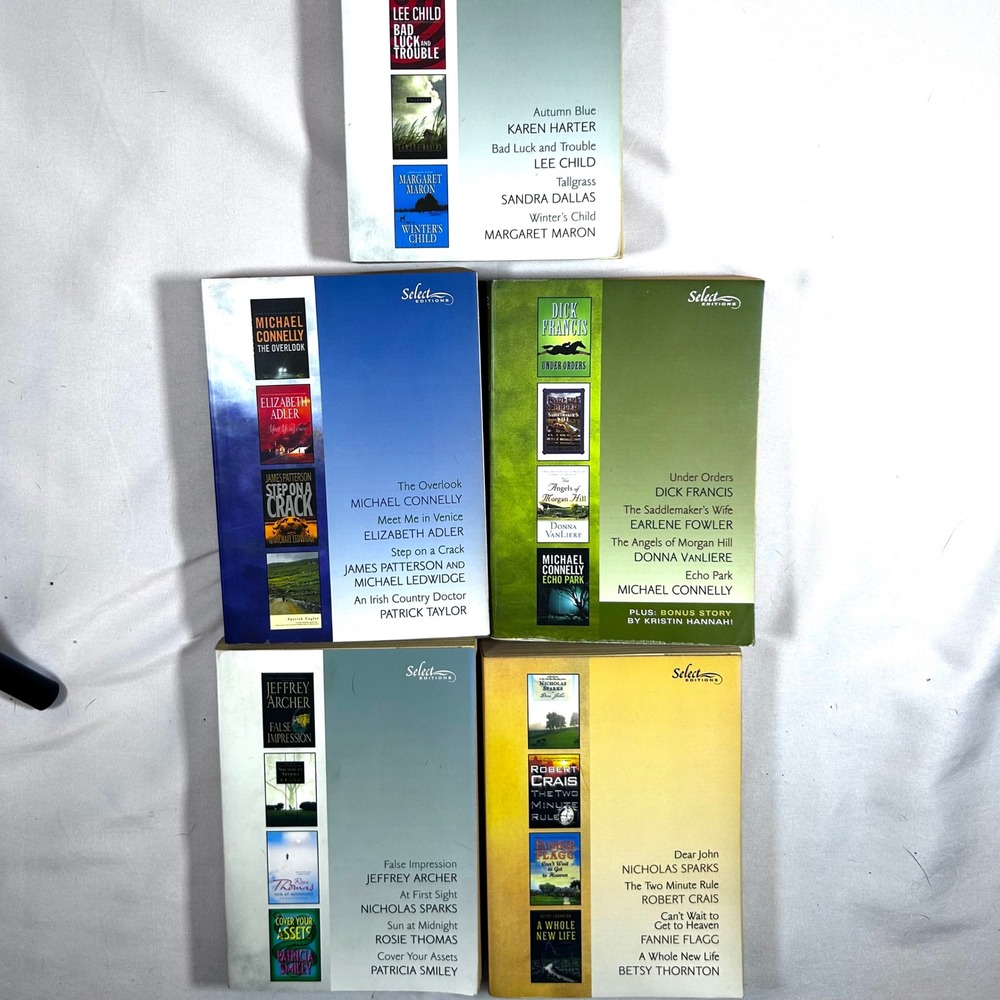 Select Editions 5 Lot Book Sets - Mystery Thriller Suspense - Renowned Authors